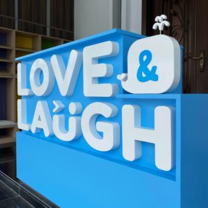 3d Boxup Sign_Love & Laugh